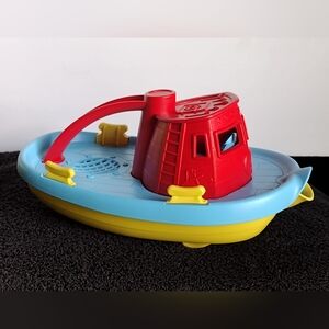 Colorful Tugboat Bath Toy Made With 100% ♻️ Materials In The USA Good Green Fun™